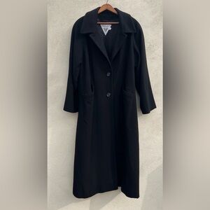 Winter closeout! Marvin Richards 100% Wool/Cashmere Blend Black Full-Length Coat